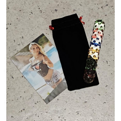 Glasdildo mit Autogrammkarte