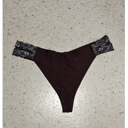 Weinroter Tanga mit grauer...