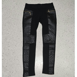 Legging mit Kunstleder